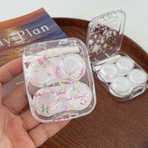 Estuche transparente para lentes de contacto de color mariposa